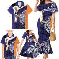 Personalised PNG New Ireland Family Matching Mermaid Dress and Hawaiian Shirt Bird of Paradise Tattoo Flag Motif LT9 - Polynesian Pride