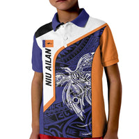 Personalised PNG New Ireland Kid Polo Shirt Bird of Paradise Tattoo Flag Motif - Polynesian Pride