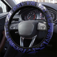 PNG New Ireland Steering Wheel Cover Bird of Paradise Tattoo Flag Motif - Polynesian Pride