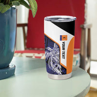 Personalised PNG New Ireland Tumbler Cup Bird of Paradise Tattoo Flag Motif - Polynesian Pride