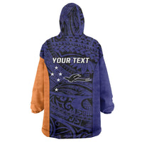 Personalised PNG New Ireland Wearable Blanket Hoodie Bird of Paradise Tattoo Flag Motif - Polynesian Pride