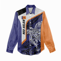 Personalised PNG New Ireland Women Casual Shirt Bird of Paradise Tattoo Flag Motif - Polynesian Pride