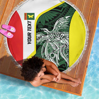 Personalised PNG Oro Province Beach Blanket Bird of Paradise Tattoo Flag Motif LT9 - Polynesian Pride
