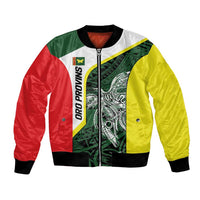 Personalised PNG Oro Province Bomber Jacket Bird of Paradise Tattoo Flag Motif - Polynesian Pride