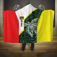 Personalised PNG Oro Province Hooded Blanket Bird of Paradise Tattoo Flag Motif - Polynesian Pride