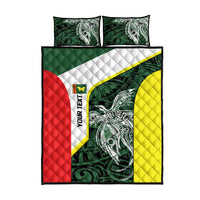 Personalised PNG Oro Province Quilt Bed Set Bird of Paradise Tattoo Flag Motif - Polynesian Pride