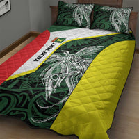Personalised PNG Oro Province Quilt Bed Set Bird of Paradise Tattoo Flag Motif - Polynesian Pride