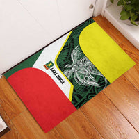 Personalised PNG Oro Province Rubber Doormat Bird of Paradise Tattoo Flag Motif LT9 - Polynesian Pride
