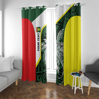 Personalised PNG Oro Province Window Curtain Bird of Paradise Tattoo Flag Motif - Polynesian Pride