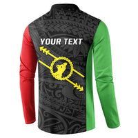 Personalised PNG Southern Highlands Province Button Sweatshirt Bird of Paradise Tattoo Flag Motif LT9 - Polynesian Pride