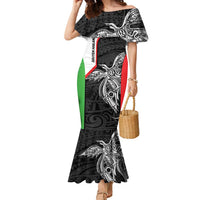 Personalised PNG Southern Highlands Province Family Matching Mermaid Dress and Hawaiian Shirt Bird of Paradise Tattoo Flag Motif LT9 Mom's Dress Red - Polynesian Pride