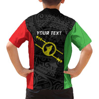 Personalised PNG Southern Highlands Province Family Matching Off Shoulder Maxi Dress and Hawaiian Shirt Bird of Paradise Tattoo Flag Motif LT9 - Polynesian Pride