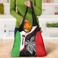 Personalised PNG Southern Highlands Province Grocery Bag Bird of Paradise Tattoo Flag Motif LT9 - Polynesian Pride
