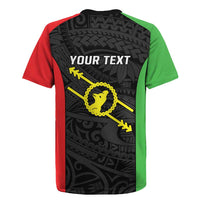 Personalised PNG Southern Highlands Province Rugby Jersey Bird of Paradise Tattoo Flag Motif - Polynesian Pride