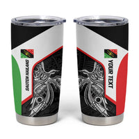 Personalised PNG Southern Highlands Province Tumbler Cup Bird of Paradise Tattoo Flag Motif - Polynesian Pride