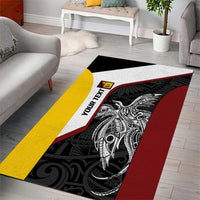 Personalised PNG Western Province Area Rug Bird of Paradise Tattoo Flag Motif - Polynesian Pride