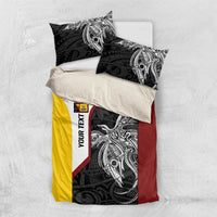 Personalised PNG Western Province Bedding Set Bird of Paradise Tattoo Flag Motif - Polynesian Pride