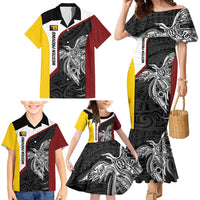 Personalised PNG Western Province Family Matching Mermaid Dress and Hawaiian Shirt Bird of Paradise Tattoo Flag Motif LT9 - Polynesian Pride