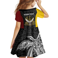 Personalised PNG Western Province Family Matching Summer Maxi Dress and Hawaiian Shirt Bird of Paradise Tattoo Flag Motif LT9 - Polynesian Pride