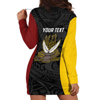 Personalised PNG Western Province Hoodie Dress Bird of Paradise Tattoo Flag Motif - Polynesian Pride