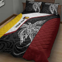 Personalised PNG Western Province Quilt Bed Set Bird of Paradise Tattoo Flag Motif - Polynesian Pride