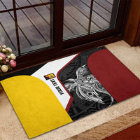 Personalised PNG Western Province Rubber Doormat Bird of Paradise Tattoo Flag Motif LT9 - Polynesian Pride