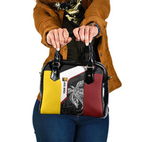 Personalised PNG Western Province Shoulder Handbag Bird of Paradise Tattoo Flag Motif - Polynesian Pride