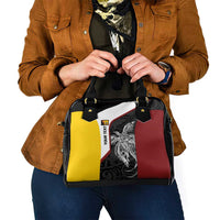 Personalised PNG Western Province Shoulder Handbag Bird of Paradise Tattoo Flag Motif - Polynesian Pride