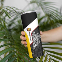 Personalised PNG Western Province Skinny Tumbler Bird of Paradise Tattoo Flag Motif - Polynesian Pride