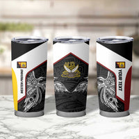 Personalised PNG Western Province Tumbler Cup Bird of Paradise Tattoo Flag Motif - Polynesian Pride