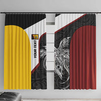 Personalised PNG Western Province Window Curtain Bird of Paradise Tattoo Flag Motif - Polynesian Pride