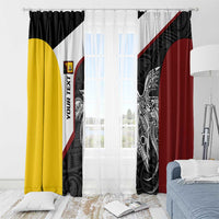 Personalised PNG Western Province Window Curtain Bird of Paradise Tattoo Flag Motif - Polynesian Pride