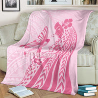 Pacific Girl and Butterfly Cancer Ribbon Personalised Blanket LT9 - Polynesian Pride