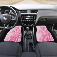 Pacific Girl and Butterfly Cancer Ribbon Personalised Car Mats LT9 Set 2pcs - Front Pink - Polynesian Pride