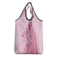 Pacific Girl and Butterfly Cancer Ribbon Personalised Grocery Bag LT9 - Polynesian Pride