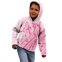 Pacific Girl and Butterfly Cancer Ribbon Personalised Kid Hoodie