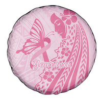 Pacific Girl and Butterfly Cancer Ribbon Personalised Spare Tire Cover LT9 - Polynesian Pride
