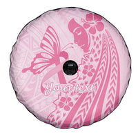 Pacific Girl and Butterfly Cancer Ribbon Personalised Spare Tire Cover LT9 - Polynesian Pride
