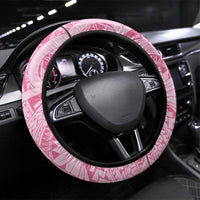 Pacific Girl and Butterfly Cancer Ribbon Steering Wheel Cover LT9 Universal Fit Pink - Polynesian Pride