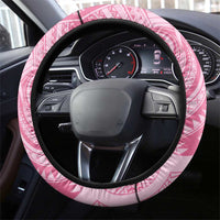 Pacific Girl and Butterfly Cancer Ribbon Steering Wheel Cover LT9 - Polynesian Pride