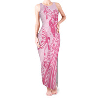 Pacific Girl and Butterfly Cancer Ribbon Personalised Tank Maxi Dress LT9 Women Pink - Polynesian Pride