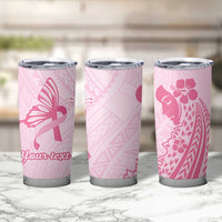 Pacific Girl and Butterfly Cancer Ribbon Personalised Tumbler Cup LT9 - Polynesian Pride