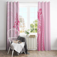 Pacific Girl and Butterfly Cancer Ribbon Personalised Window Curtain LT9 - Polynesian Pride
