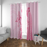Pacific Girl and Butterfly Cancer Ribbon Personalised Window Curtain LT9 With Grommets Pink - Polynesian Pride