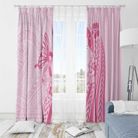 Pacific Girl and Butterfly Cancer Ribbon Personalised Window Curtain LT9 - Polynesian Pride