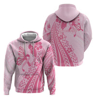 Pacific Girl and Butterfly Cancer Ribbon Personalised Zip Hoodie LT9 - Polynesian Pride