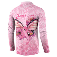 Faith Hope Love Butterfly Ribbon Personalised Button Sweatshirt LT9 - Polynesian Pride