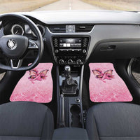 Faith Hope Love Butterfly Ribbon Personalised Car Mats LT9 Set 2pcs - Front Pink - Polynesian Pride