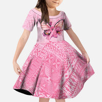 Faith Hope Love Butterfly Ribbon Personalised Family Matching Puletasi and Hawaiian Shirt