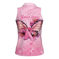 Faith Hope Love Butterfly Ribbon Personalised Women Sleeveless Polo Shirt